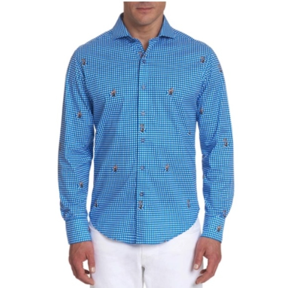 ROBERT GRAHAM MEN'S PIT STOP GINGHAM PINUP GIRLS SPORT SHIRT